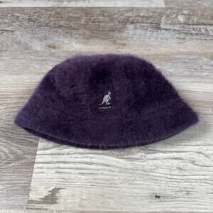 Kangol Purple Fuzzy Angora Bucket Hat Y2K Indie Sleaze Streetwear